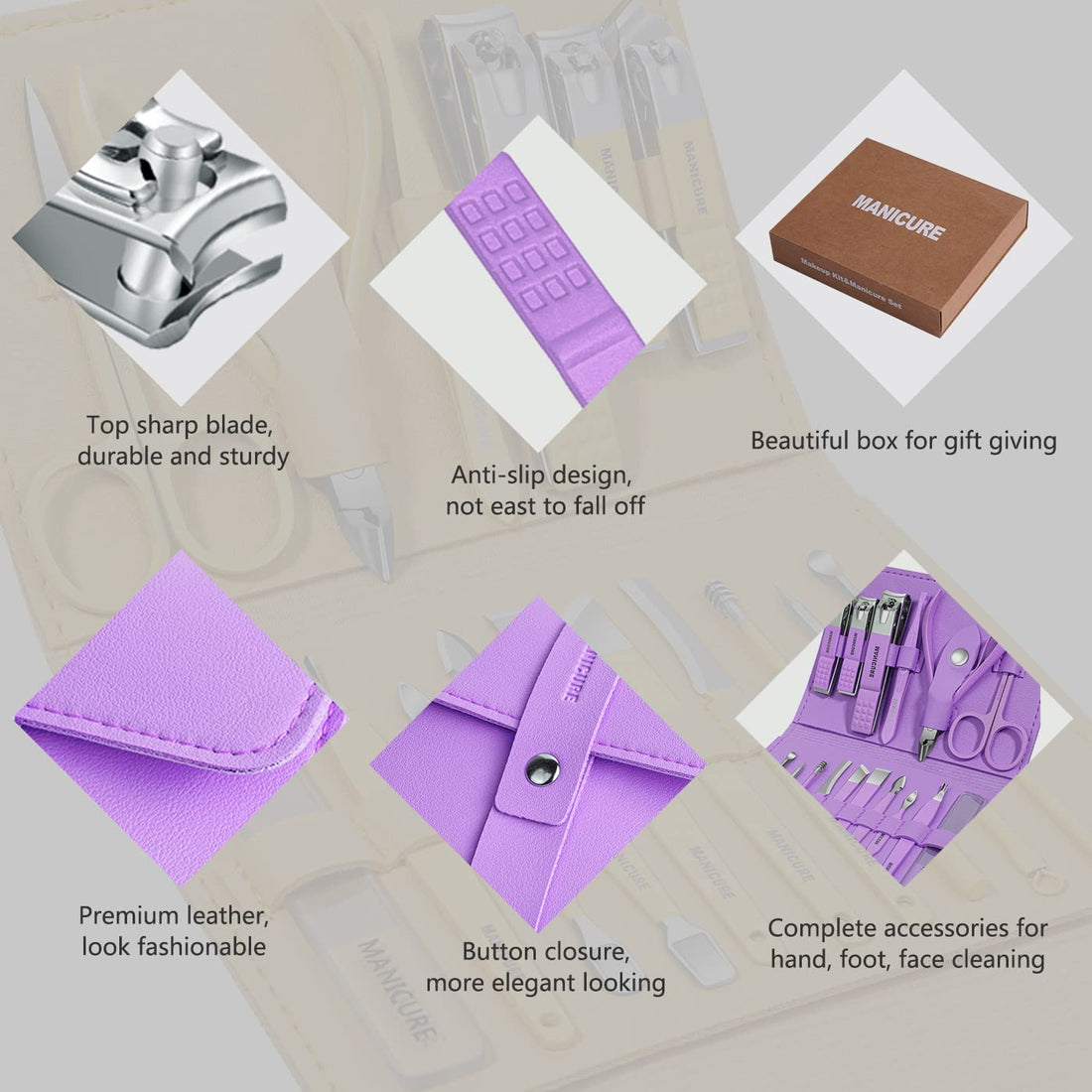 Professional Manicure Set – Complete Nail Care Grooming Kit