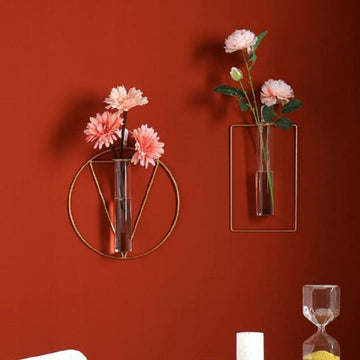 Golden Metal Vase - Stylish Home Decor - 2 Pcs